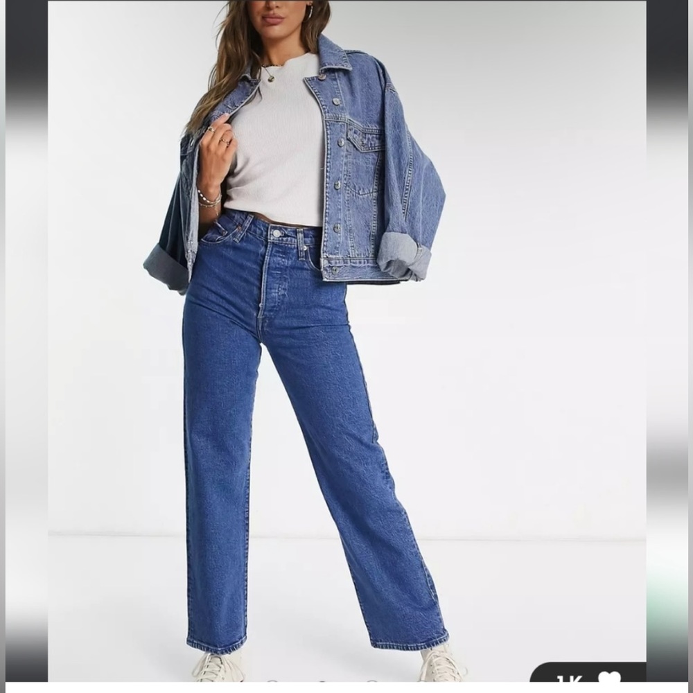 Levi’s ribcage straight high rise denim jeans